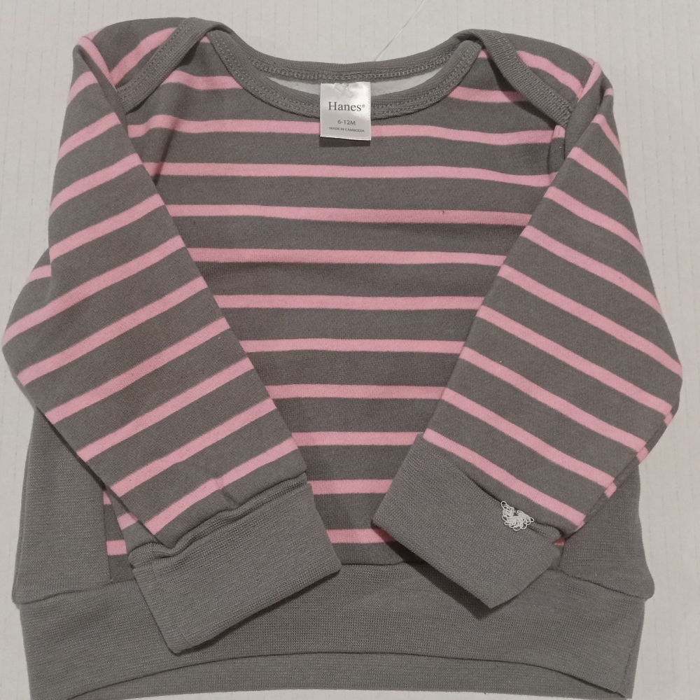 Girls sweater gray and pink size 6-12 months